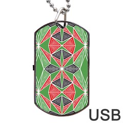 Abstract Pattern Geometric Backgrounds  Dog Tag Usb Flash (two Sides) by Eskimos