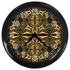 Abstract Pattern Geometric Backgrounds Wall Clock (black) by Eskimos