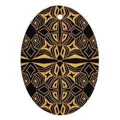 Abstract Pattern Geometric Backgrounds Oval Ornament (two Sides) by Eskimos