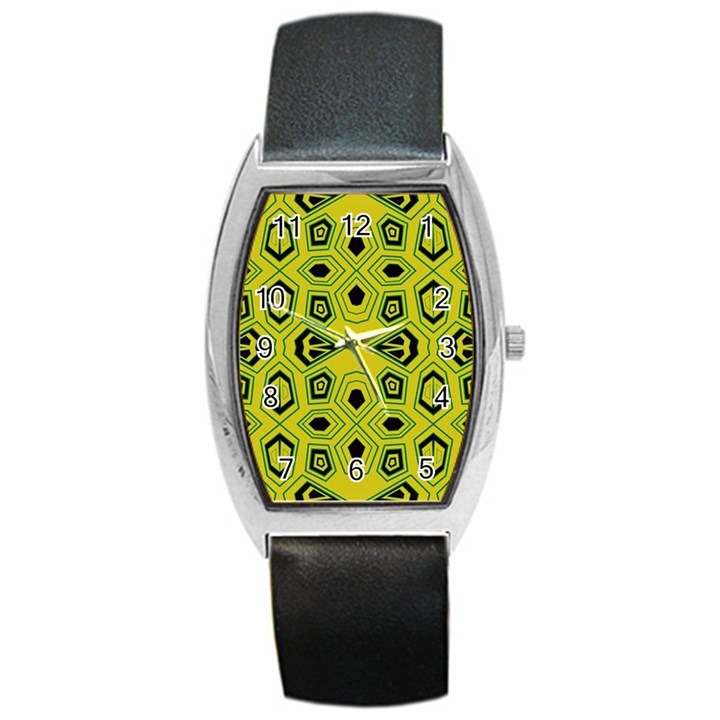 Abstract pattern geometric backgrounds  Barrel Style Metal Watch