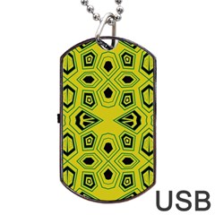 Abstract Pattern Geometric Backgrounds  Dog Tag Usb Flash (two Sides) by Eskimos