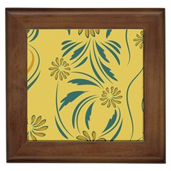 Folk Flowers Print Floral Pattern Ethnic Art Framed Tile by Eskimos