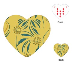 Folk Flowers Print Floral Pattern Ethnic Art Playing Cards Single Design (heart) by Eskimos