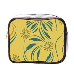 Folk Flowers Print Floral Pattern Ethnic Art Mini Toiletries Bag (one Side) by Eskimos