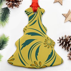 Folk Flowers Print Floral Pattern Ethnic Art Christmas Tree Ornament (two Sides) by Eskimos