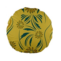 Folk Flowers Print Floral Pattern Ethnic Art Standard 15  Premium Flano Round Cushions by Eskimos