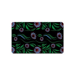 Folk Flowers Print Floral Pattern Ethnic Art Magnet (name Card) by Eskimos