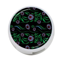 Folk Flowers Print Floral Pattern Ethnic Art 4-port Usb Hub (one Side) by Eskimos