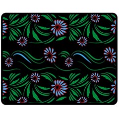 Folk Flowers Print Floral Pattern Ethnic Art Fleece Blanket (medium)  by Eskimos