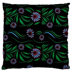 Folk Flowers Print Floral Pattern Ethnic Art Large Cushion Case (one Side) by Eskimos