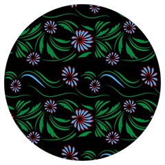 Folk Flowers Print Floral Pattern Ethnic Art Round Trivet by Eskimos