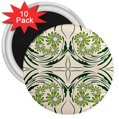 Folk Flowers Print Floral Pattern Ethnic Art 3  Magnets (10 Pack)  by Eskimos