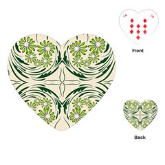 Folk Flowers Print Floral Pattern Ethnic Art Playing Cards Single Design (heart)