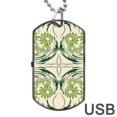 Folk Flowers Print Floral Pattern Ethnic Art Dog Tag Usb Flash (one Side) by Eskimos