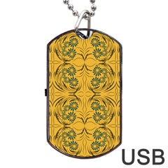 Folk Flowers Print Floral Pattern Ethnic Art Dog Tag Usb Flash (one Side) by Eskimos