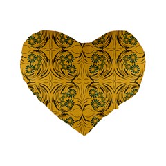 Folk Flowers Print Floral Pattern Ethnic Art Standard 16  Premium Flano Heart Shape Cushions by Eskimos