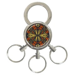 Folk Flowers Print Floral Pattern Ethnic Art 3-ring Key Chain by Eskimos