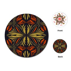 Folk Flowers Print Floral Pattern Ethnic Art Playing Cards Single Design (round)