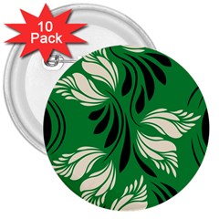 Folk Flowers Print Floral Pattern Ethnic Art 3  Buttons (10 Pack)  by Eskimos