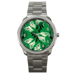 Folk Flowers Print Floral Pattern Ethnic Art Sport Metal Watch by Eskimos