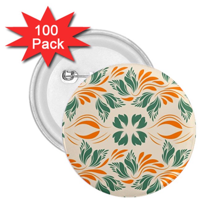 Folk flowers print Floral pattern Ethnic art 2.25  Buttons (100 pack) 