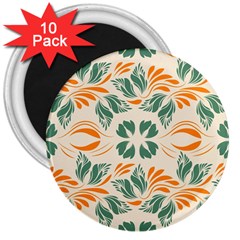 Folk flowers print Floral pattern Ethnic art 3  Magnets (10 pack) 