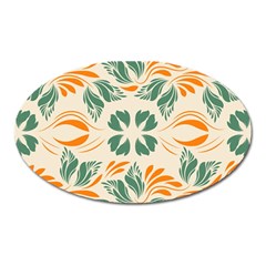 Folk flowers print Floral pattern Ethnic art Oval Magnet