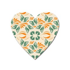 Folk flowers print Floral pattern Ethnic art Heart Magnet