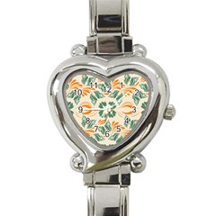 Folk Flowers Print Floral Pattern Ethnic Art Heart Italian Charm Watch by Eskimos