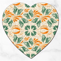 Folk flowers print Floral pattern Ethnic art Jigsaw Puzzle (Heart)