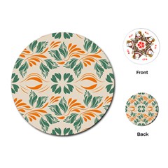 Folk Flowers Print Floral Pattern Ethnic Art Playing Cards Single Design (round) by Eskimos