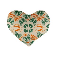 Folk flowers print Floral pattern Ethnic art Standard 16  Premium Heart Shape Cushions