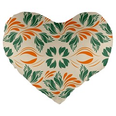 Folk Flowers Print Floral Pattern Ethnic Art Large 19  Premium Heart Shape Cushions by Eskimos