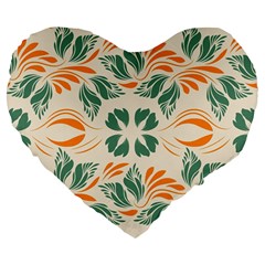 Folk flowers print Floral pattern Ethnic art Large 19  Premium Flano Heart Shape Cushions