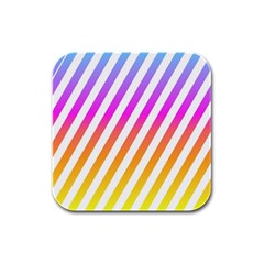 Abstract-lines-mockup-oblique Rubber Square Coaster (4 Pack)