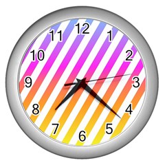 Abstract-lines-mockup-oblique Wall Clock (silver)