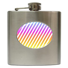 Abstract-lines-mockup-oblique Hip Flask (6 Oz)