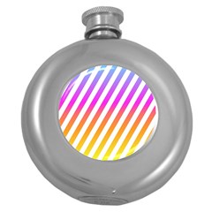 Abstract-lines-mockup-oblique Round Hip Flask (5 Oz)