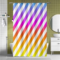 Abstract-lines-mockup-oblique Shower Curtain 48  X 72  (small) 