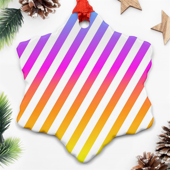 Abstract-lines-mockup-oblique Snowflake Ornament (Two Sides)