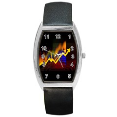 Logo-finance-economy-statistics Barrel Style Metal Watch