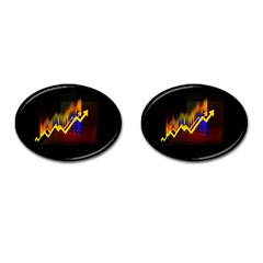 Logo-finance-economy-statistics Cufflinks (oval)