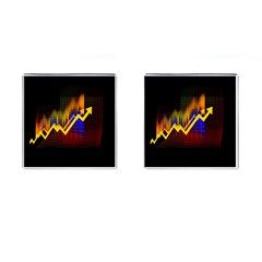 Logo-finance-economy-statistics Cufflinks (square)