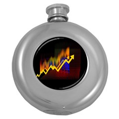 Logo-finance-economy-statistics Round Hip Flask (5 Oz) by Jancukart