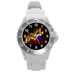 Logo-finance-economy-statistics Round Plastic Sport Watch (l) by Jancukart