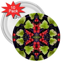 Pattern-berry-red-currant-plant 3  Buttons (10 Pack) 