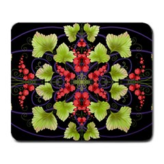 Pattern-berry-red-currant-plant Large Mousepads by Jancukart