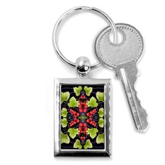 Pattern-berry-red-currant-plant Key Chain (rectangle)