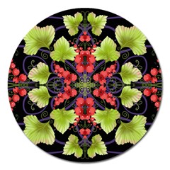 Pattern-berry-red-currant-plant Magnet 5  (round)