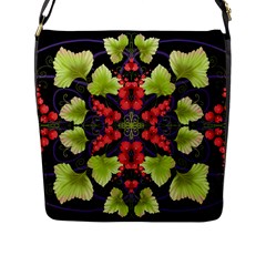 Pattern-berry-red-currant-plant Flap Closure Messenger Bag (l)